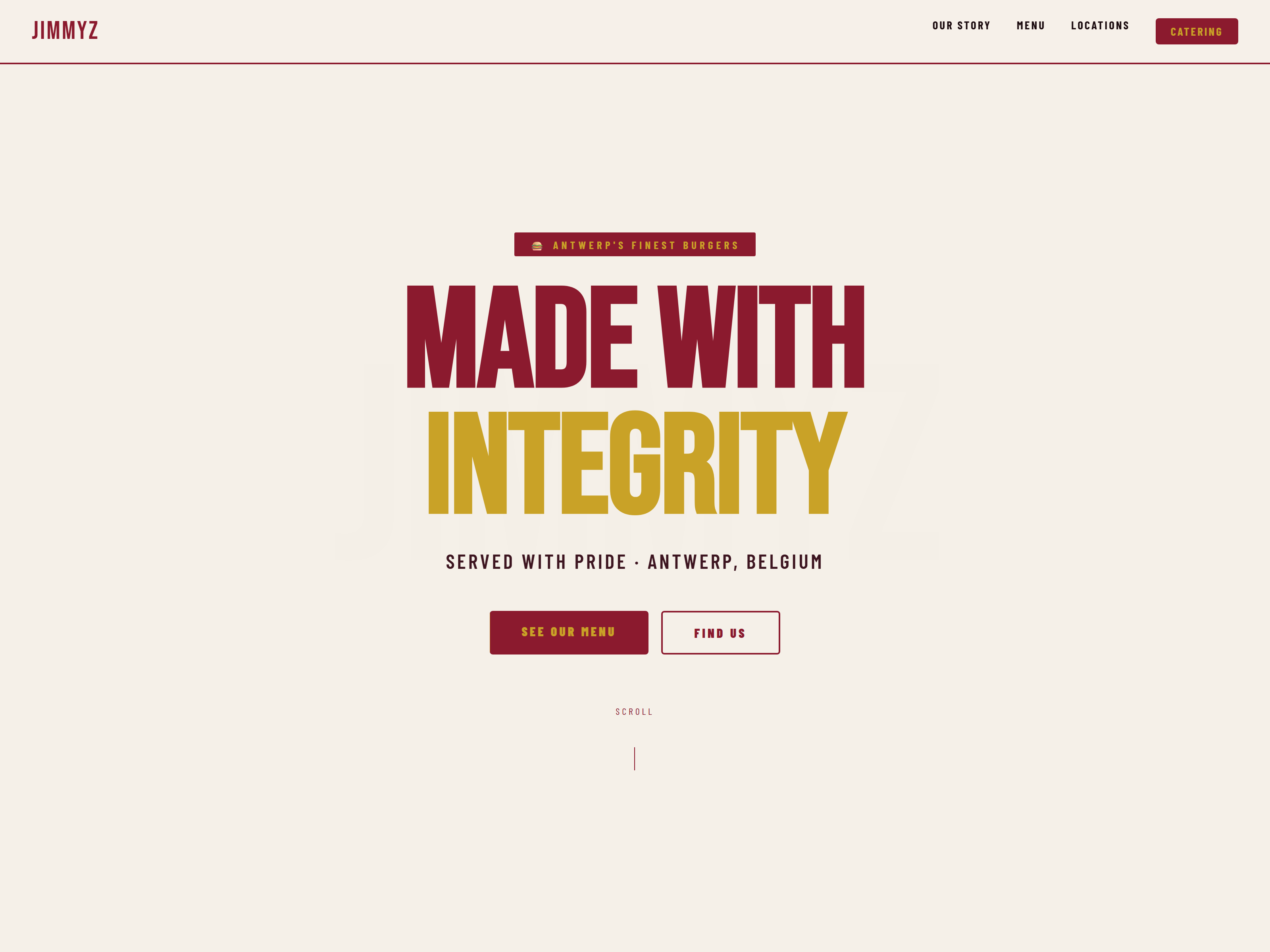 Jimmyz — Made with integrity. Antwerp's finest burgers.